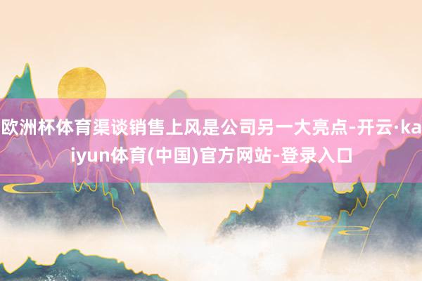 欧洲杯体育渠谈销售上风是公司另一大亮点-开云·kaiyun体育(中国)官方网站-登录入口