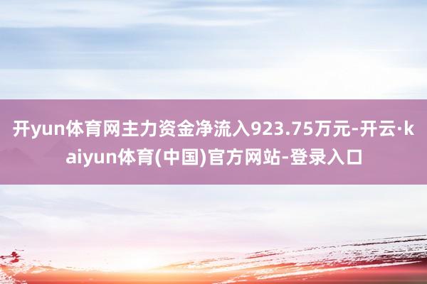 开yun体育网主力资金净流入923.75万元-开云·kaiy